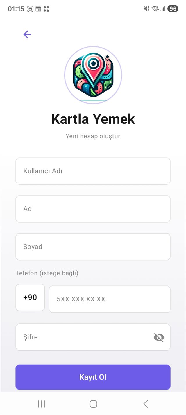 Kartla Yemek uygulama ekranı 16